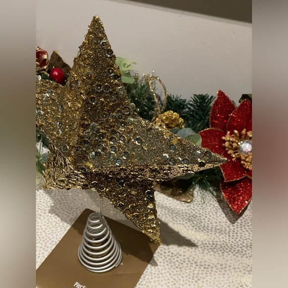 Pier 1 Gold Sequin Tree Topper - Picture 6 of 10